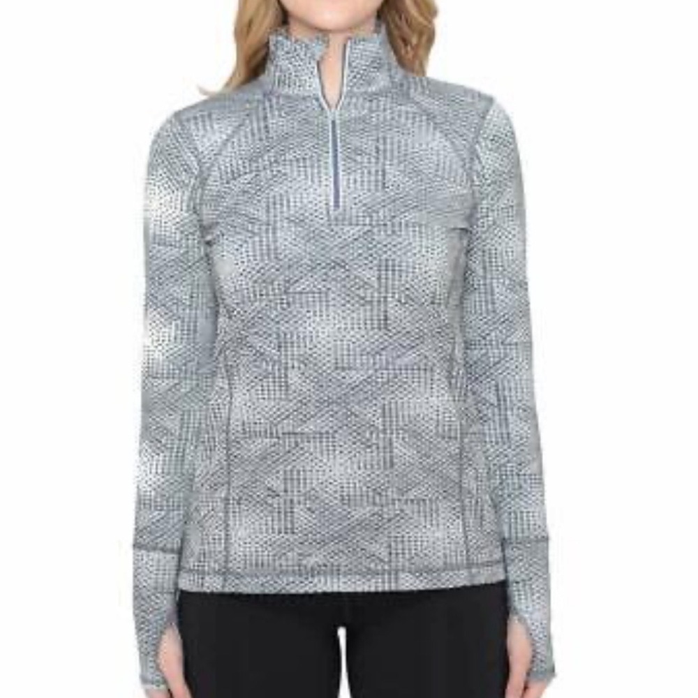 Kirkland Signature Gray Zip Up Sweater with Textured Design